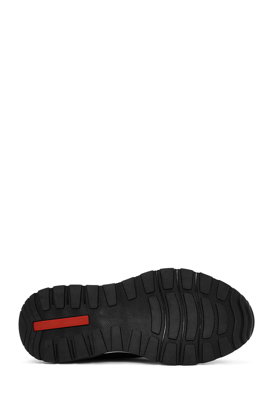 Men's Black Lace-Up Thick Sole Leather Sneakers