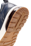 Men's Navy Blue Lace-Up Thick-Soled Leather Sneakers | Derimod