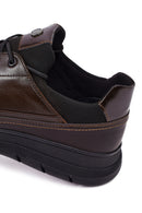 Erkek Kahverengi Bağcıklı Deri Casual Sneaker | Derimod