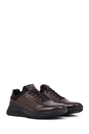 Erkek Kahverengi Bağcıklı Deri Casual Sneaker | Derimod