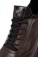 Erkek Kahverengi Bağcıklı Deri Casual Sneaker | Derimod