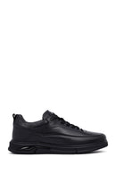 Men's Black Lace-Up Leather Casual Sneakers | Derimod