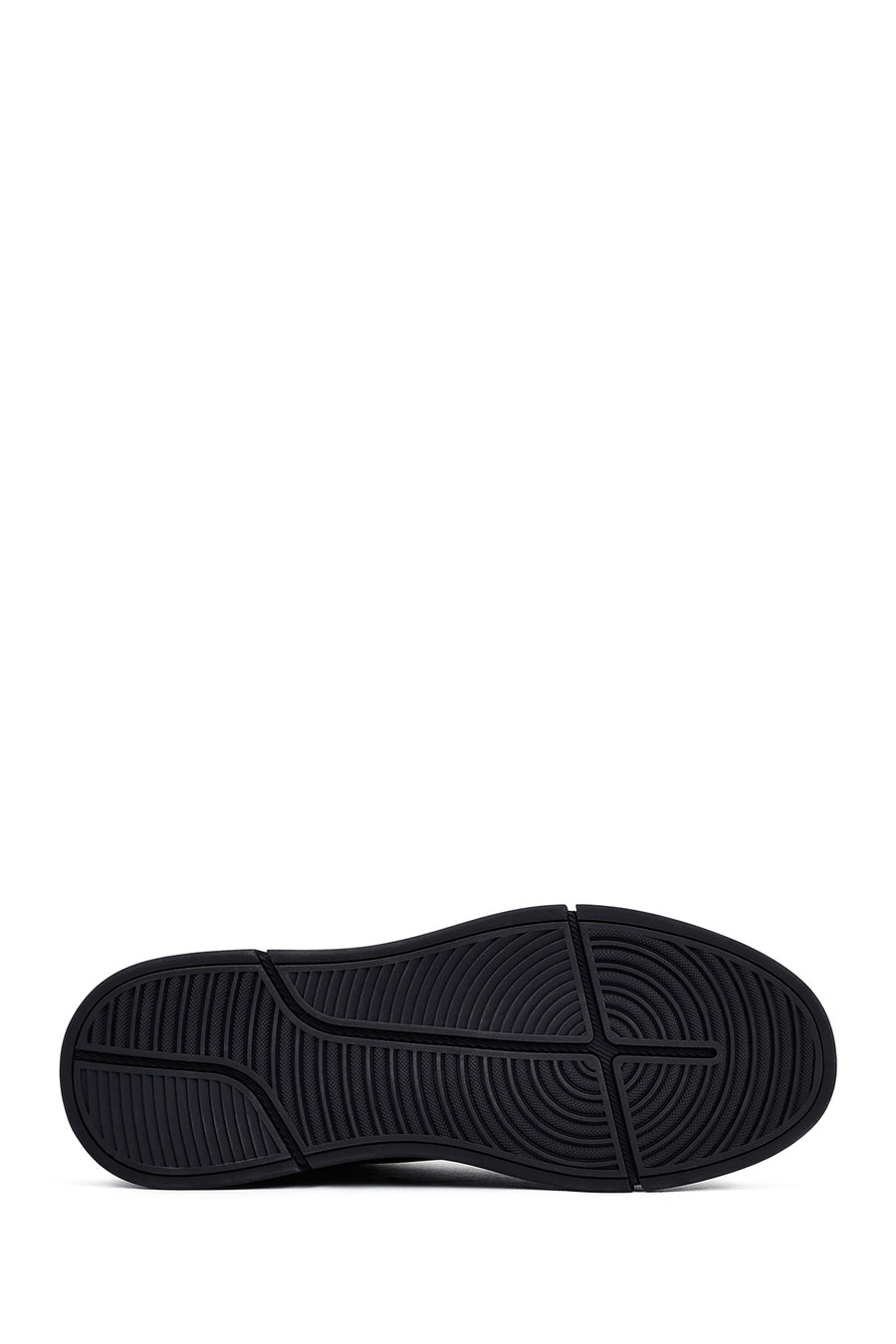 Men's Black Lace-Up Leather Casual Sneakers