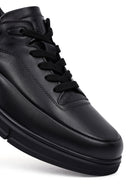Men's Black Lace-Up Leather Casual Sneakers | Derimod