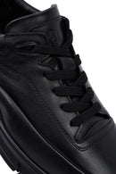 Men's Black Lace-Up Leather Casual Sneakers | Derimod
