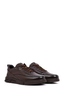 Men's Brown Lace-Up Leather Casual Sneakers | Derimod