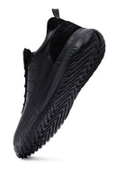 Men's Black Lace-Up Thick Sole Leather Sneakers | Derimod
