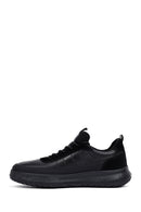 Men's Black Lace-Up Thick Sole Leather Sneakers | Derimod