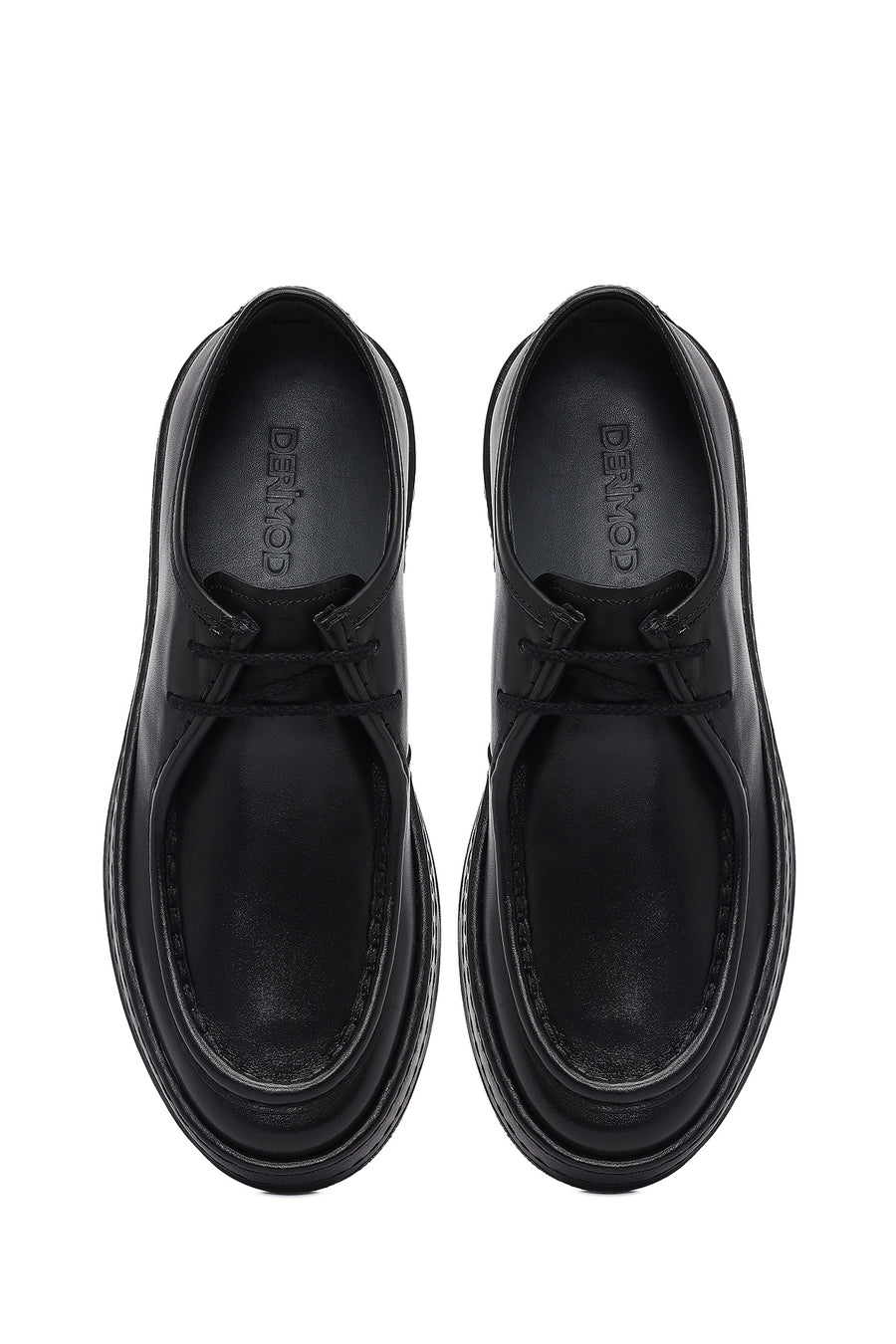 Men's Black Lace Up Leather Casual Shoes