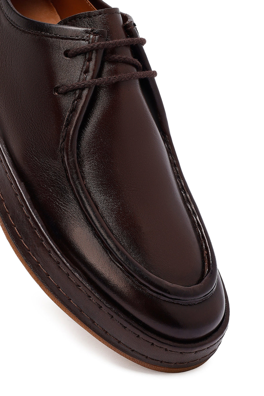 Men's Brown Lace Up Leather Casual Shoes