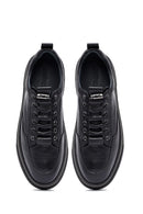 Men's Black Lace Up Leather Sneakers | Derimod