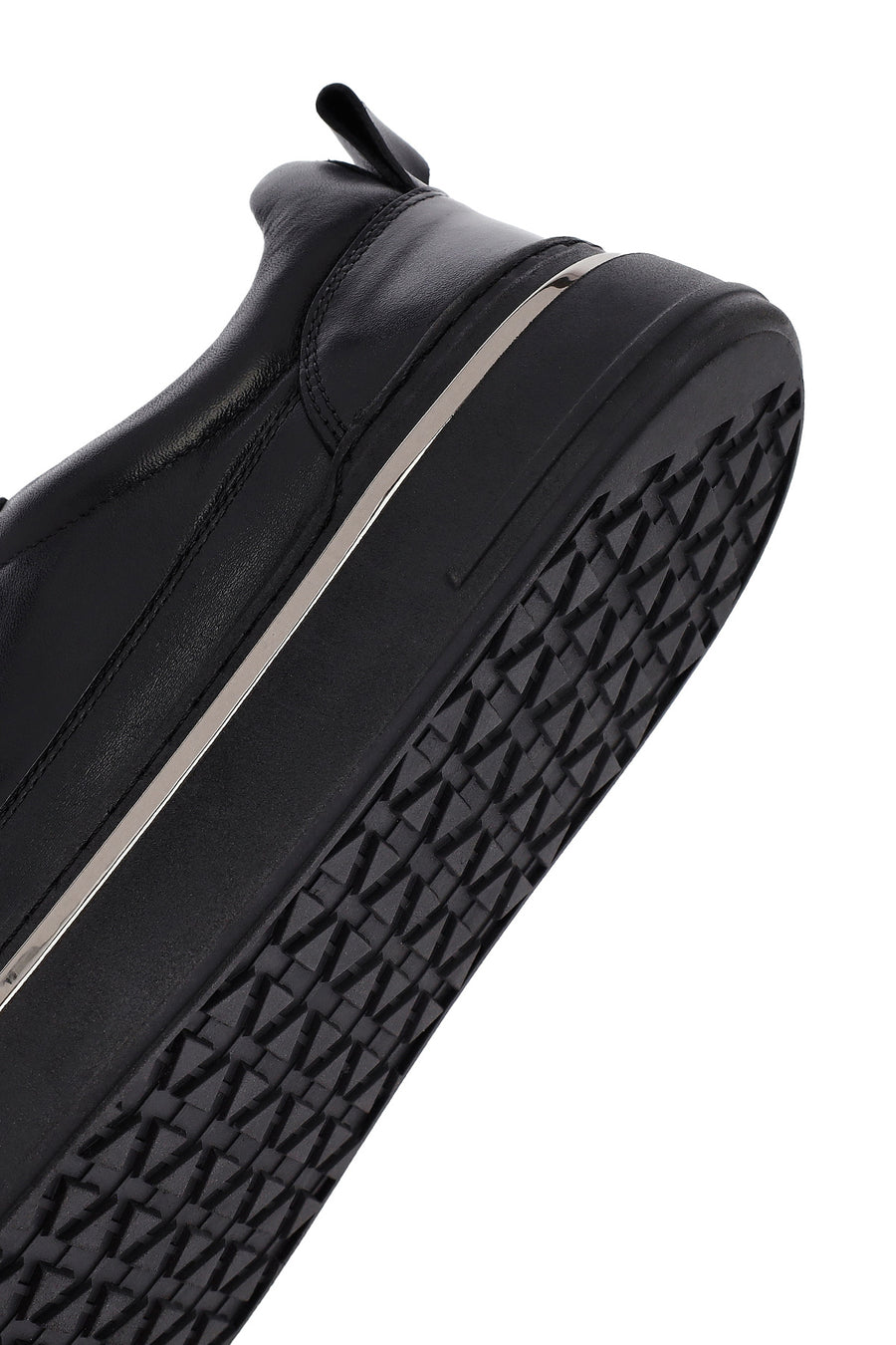Men's Black Lace Up Leather Sneakers