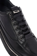 Men's Black Lace Up Leather Sneakers | Derimod