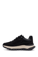 Men's Black Lace-Up Thick-Soled Nubuck Leather Casual Sneaker | Derimod