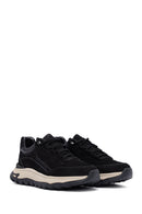 Men's Black Lace-Up Thick-Soled Nubuck Leather Casual Sneaker | Derimod