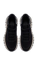Men's Black Lace-Up Thick-Soled Nubuck Leather Casual Sneaker | Derimod