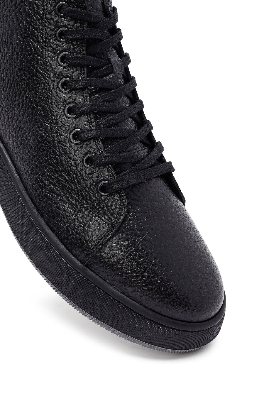 Men's Black Lace-Up Zipper Leather Sports Boots