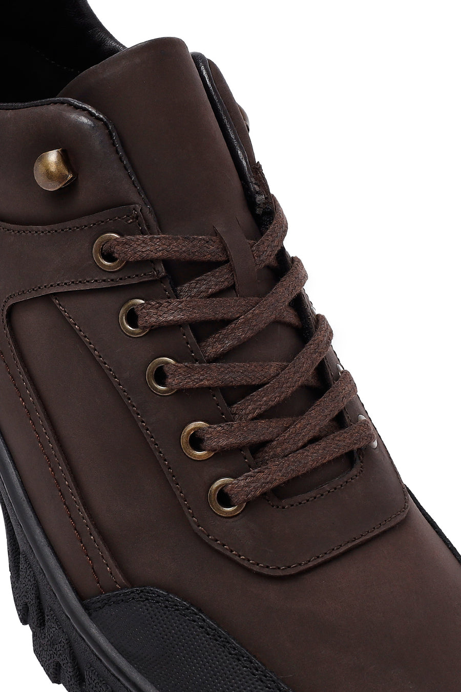 Men's Brown Lace-Up Leather Casual Boots