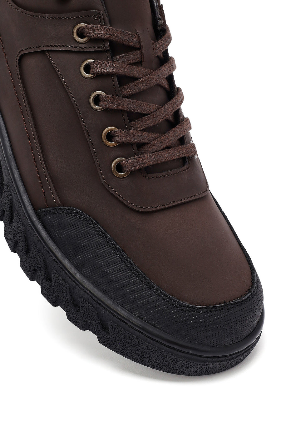 Men's Brown Lace-Up Leather Casual Boots