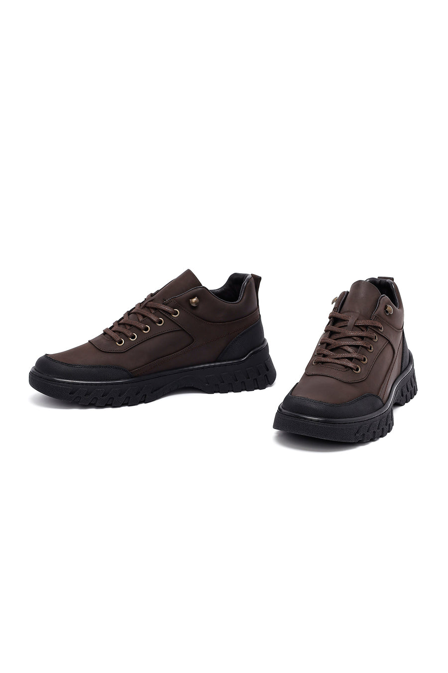 Men's Brown Lace-Up Leather Casual Boots