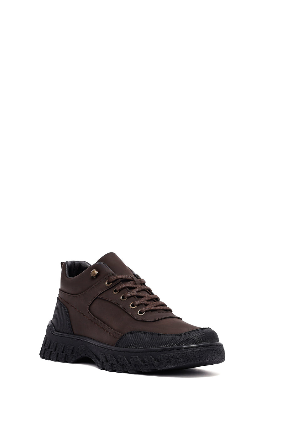 Men's Brown Lace-Up Leather Casual Boots