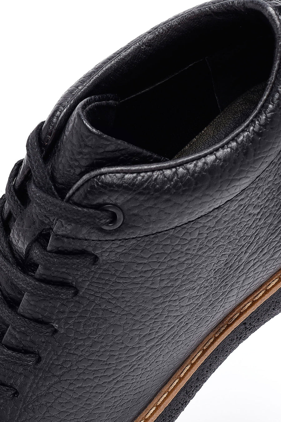 Men's Black Lace-Up Leather Casual Boots