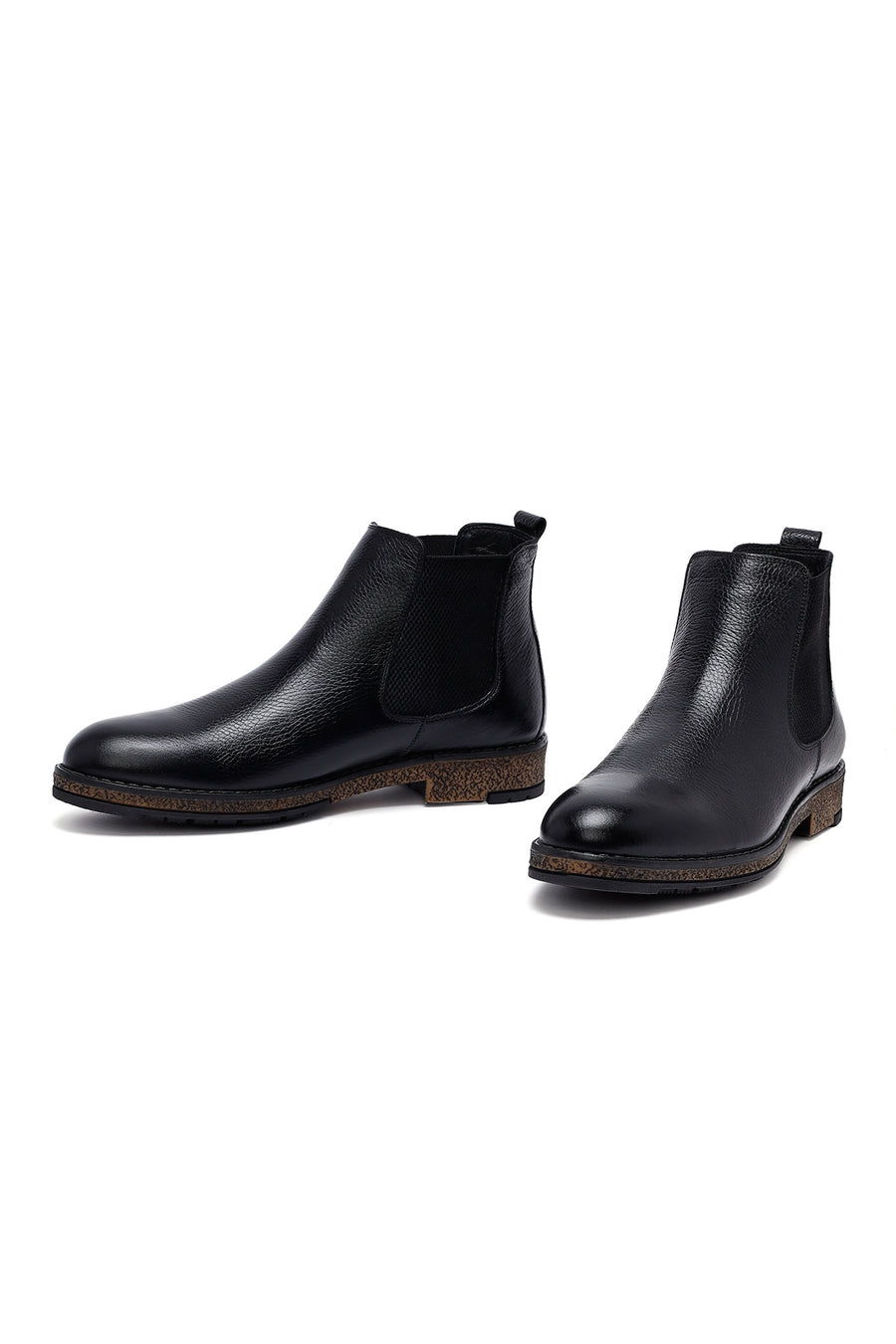 Male Black Leather Chelsea Boots