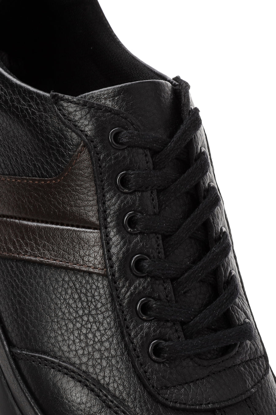 Men's Black Lace Up Leather Casual Shoes