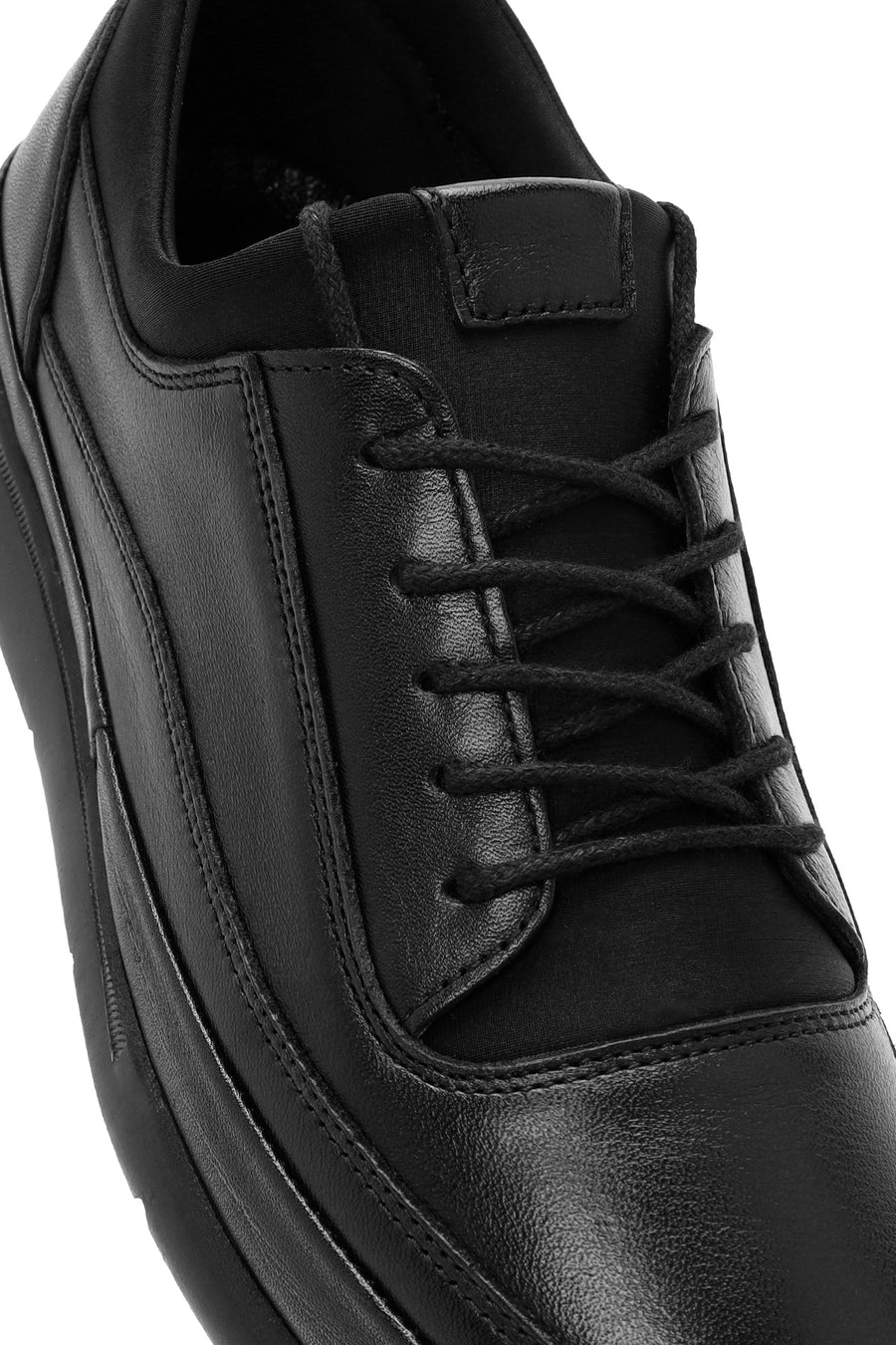 Men's Black Lace Up Leather Casual Shoes