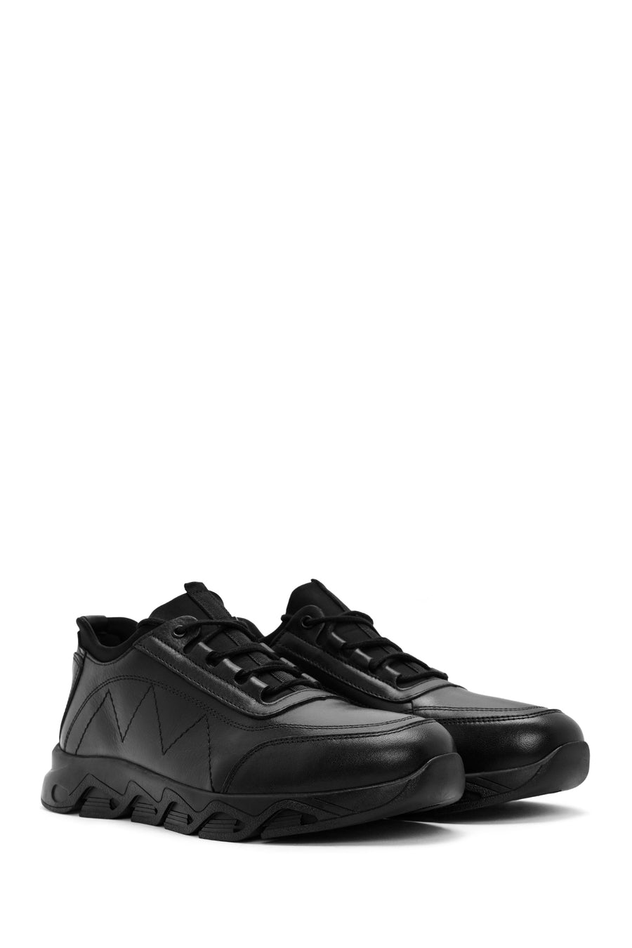 Men's Black Lace Up Leather Casual Shoes