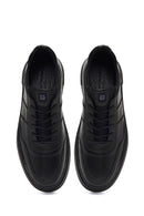 Men's Black Lace-Up Thick-Soled Leather Casual Sneaker | Derimod