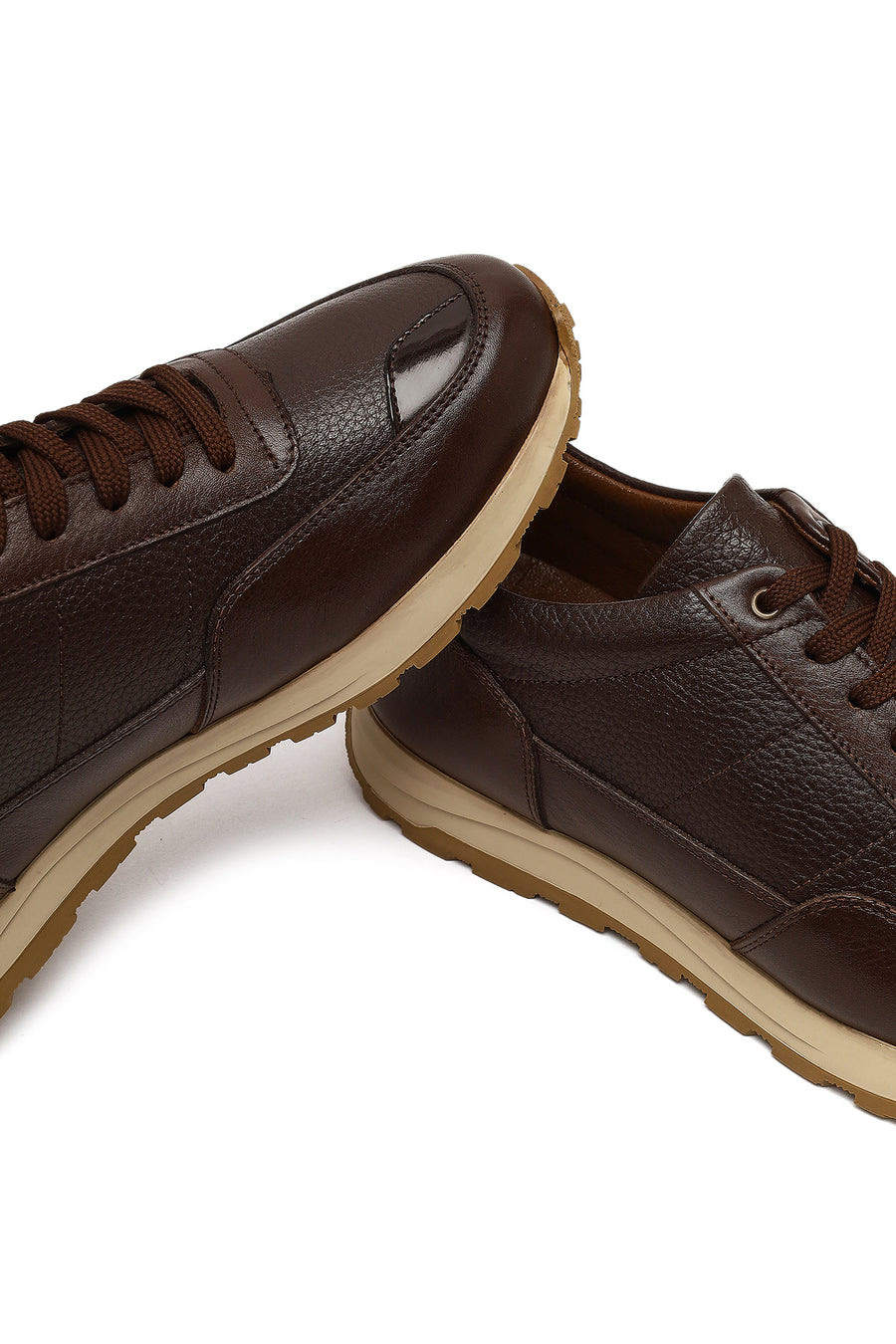 Men's Brown Lace-up Leather Casual Sneaker