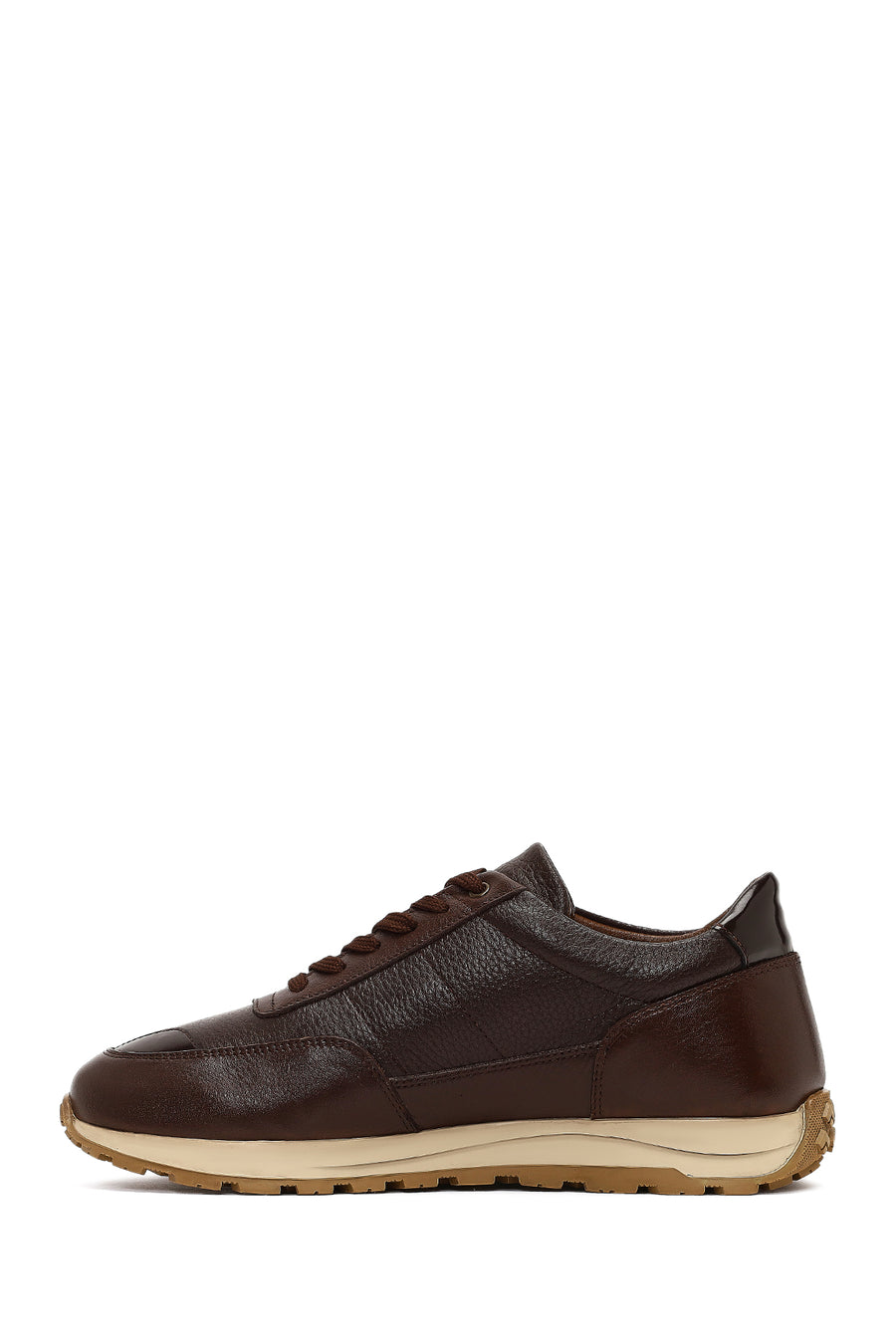 Men's Brown Lace-up Leather Casual Sneaker