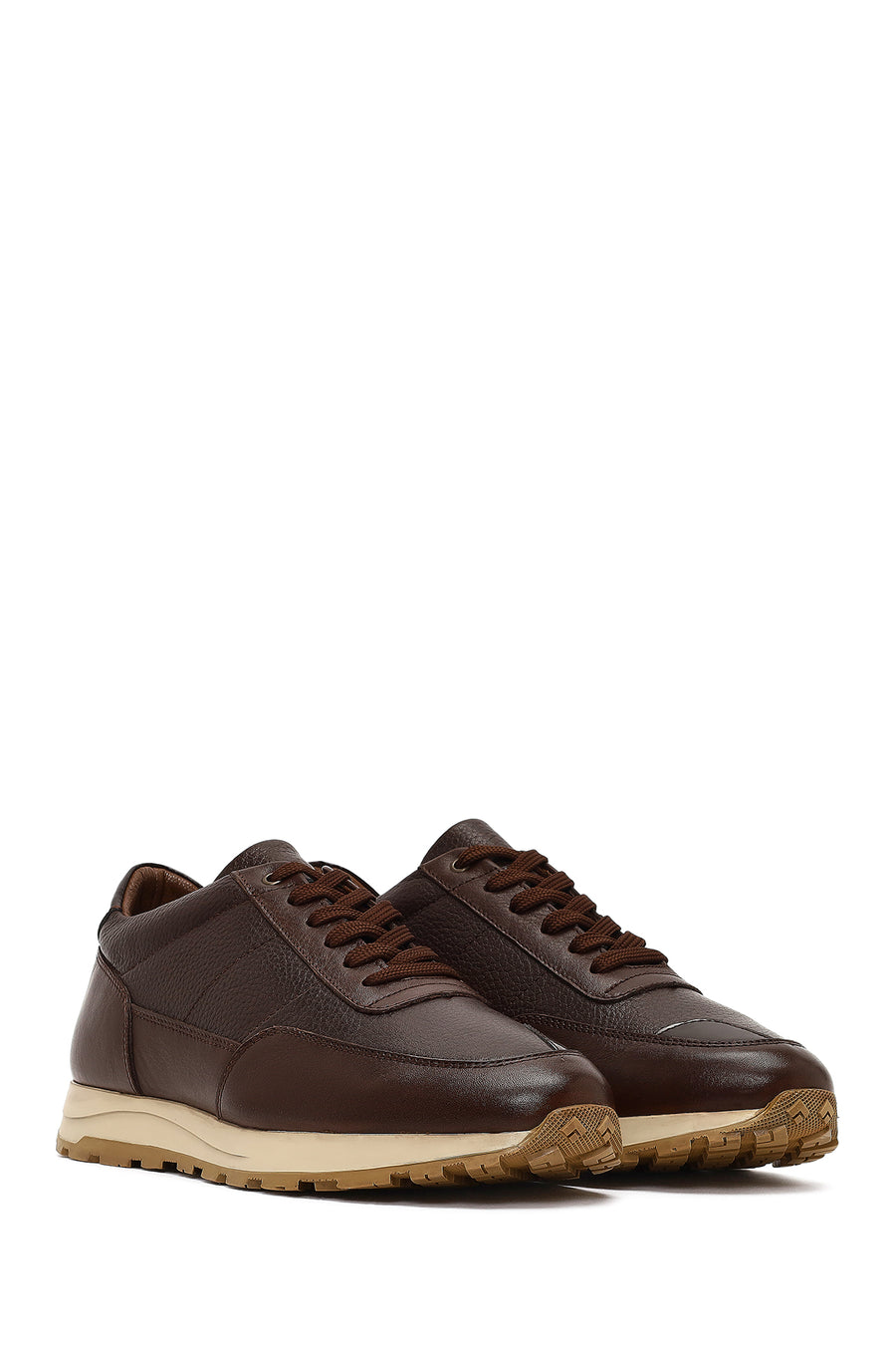 Men's Brown Lace-up Leather Casual Sneaker