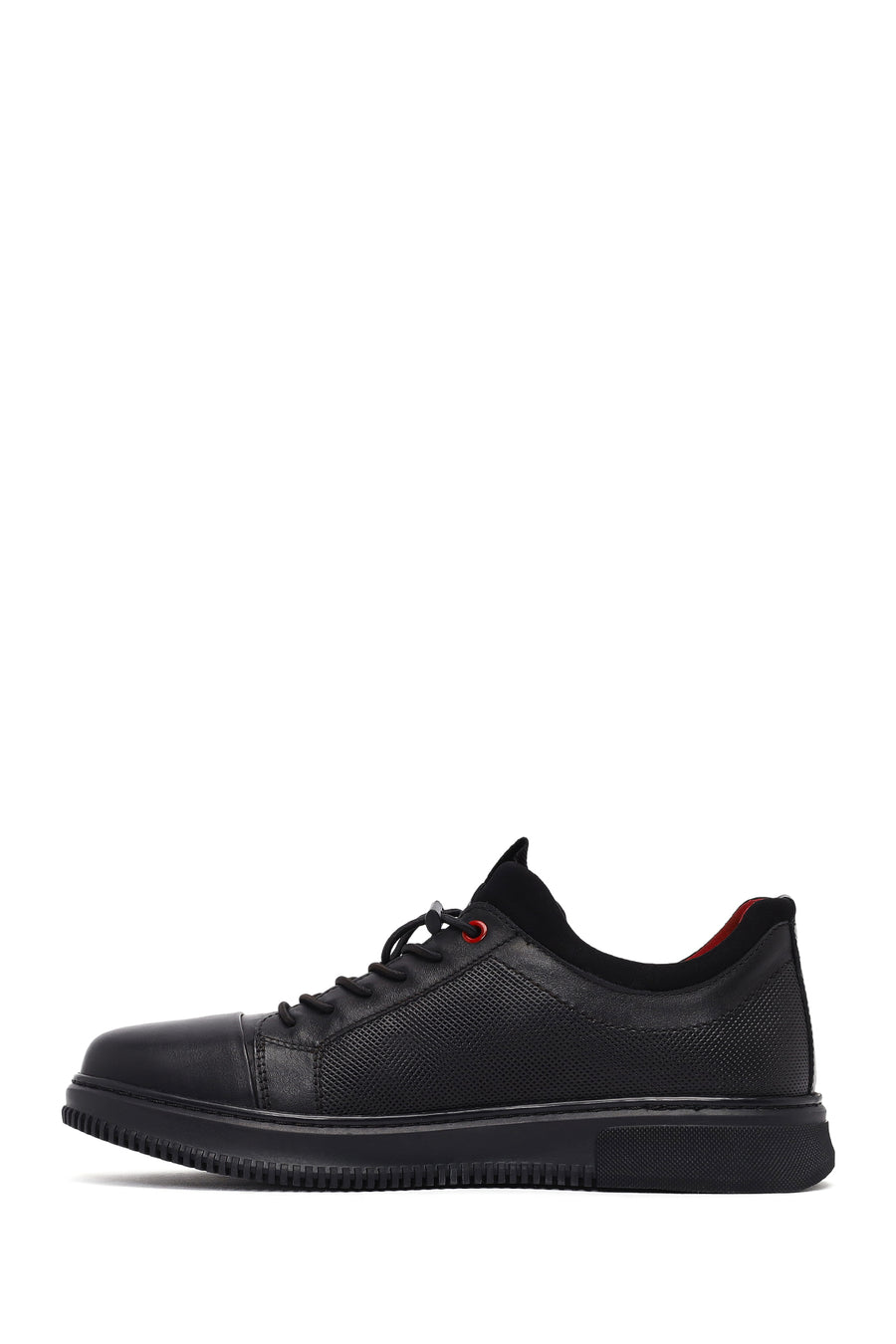 Men's Black Lace-up Leather Casual Shoes