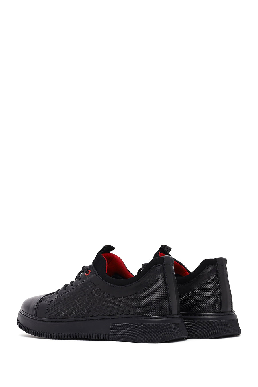 Men's Black Lace-up Leather Casual Shoes