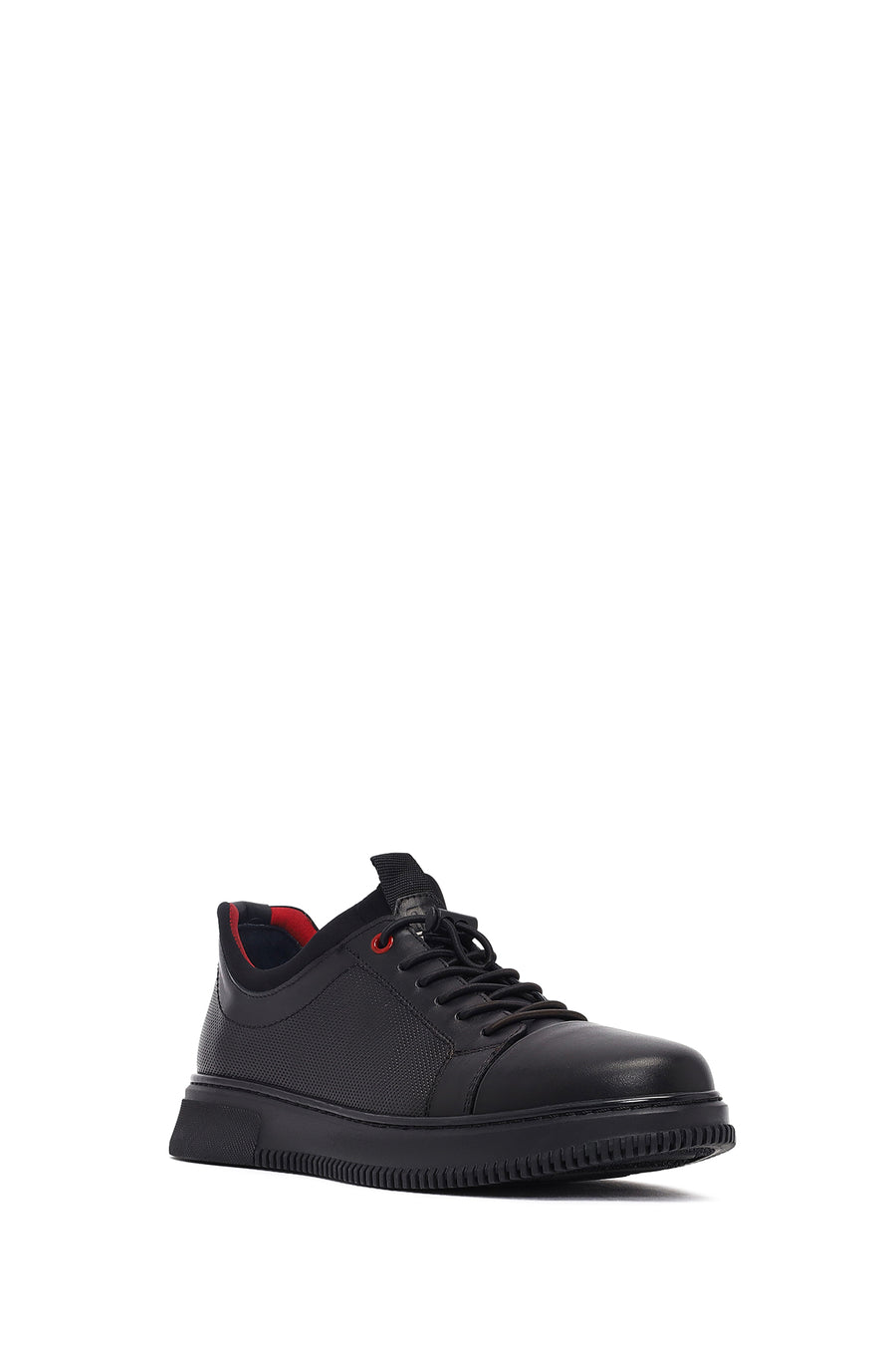 Men's Black Lace-up Leather Casual Shoes