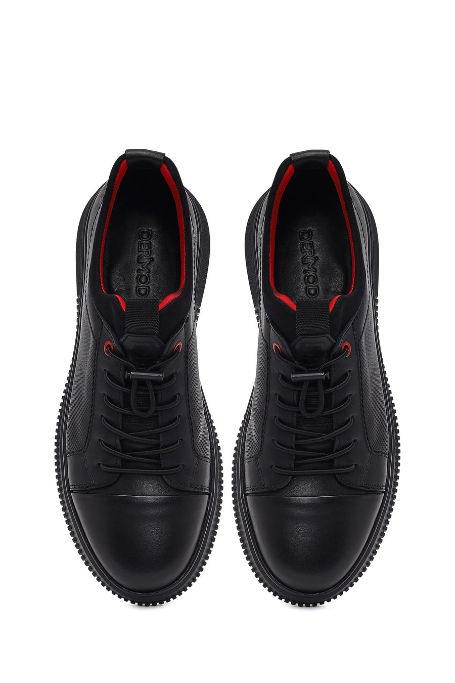 Men's Black Lace-up Leather Casual Shoes
