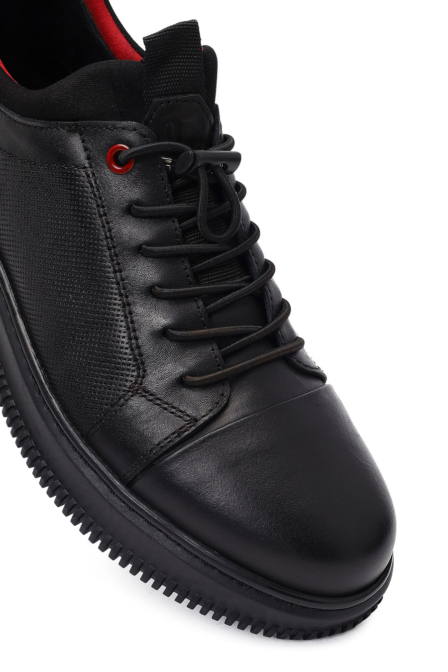 Men's Black Lace-up Leather Casual Shoes
