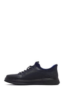 Men's Navy Blue Lace-Up Leather Casual Shoes | Derimod