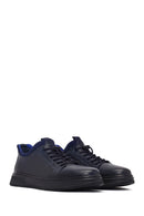 Men's Navy Blue Lace-Up Leather Casual Shoes | Derimod