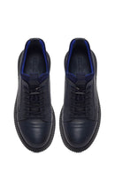 Men's Navy Blue Lace-Up Leather Casual Shoes | Derimod