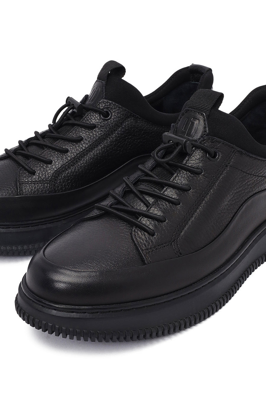 Men's Black Lace-up Leather Casual Shoes