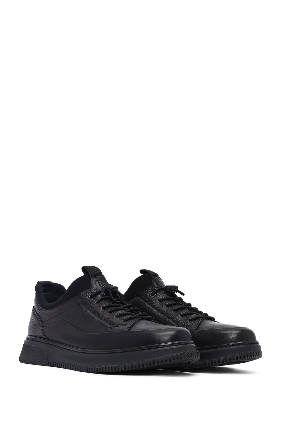 Men's Black Lace-up Leather Casual Shoes