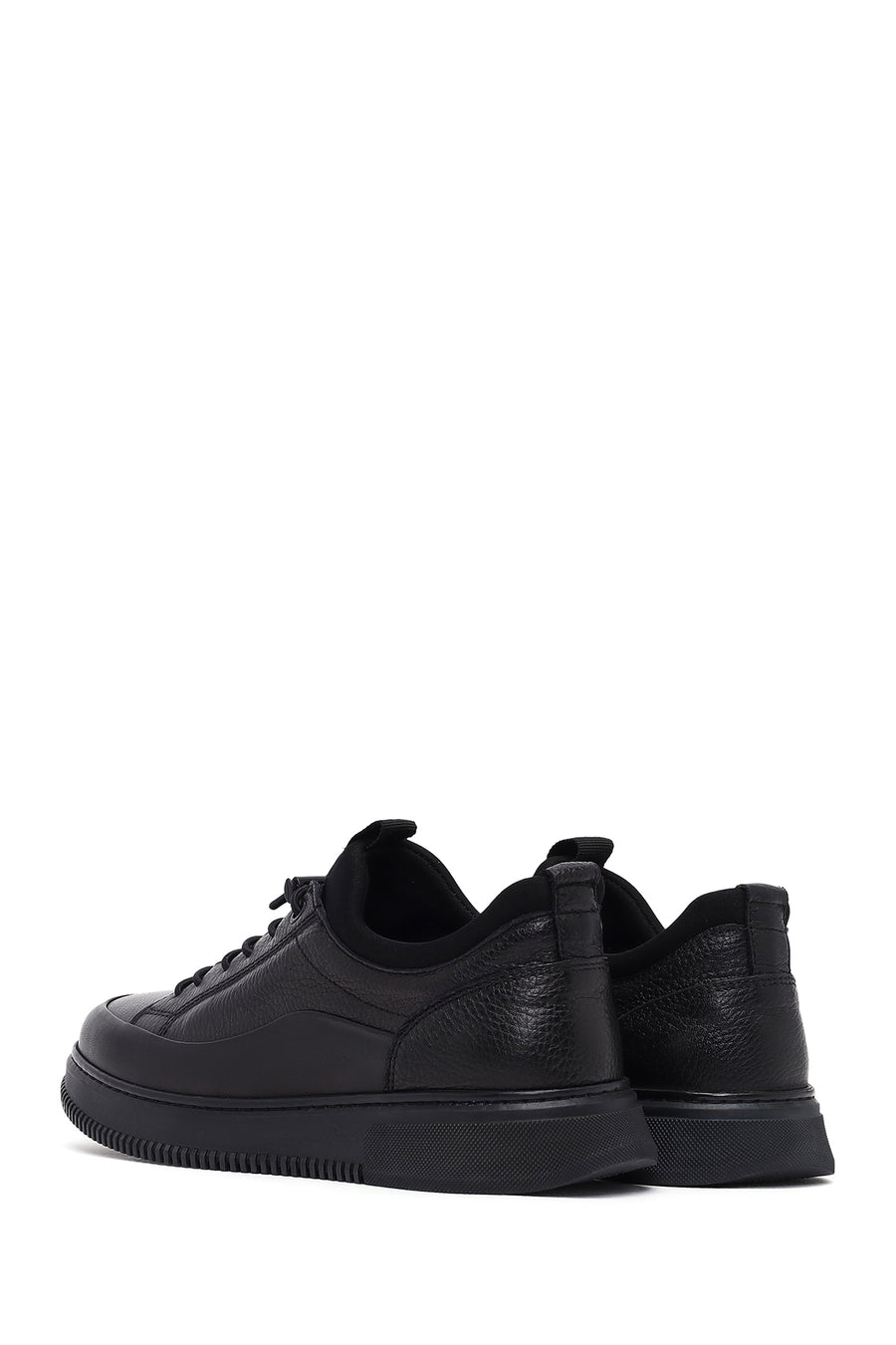 Men's Black Lace-up Leather Casual Shoes