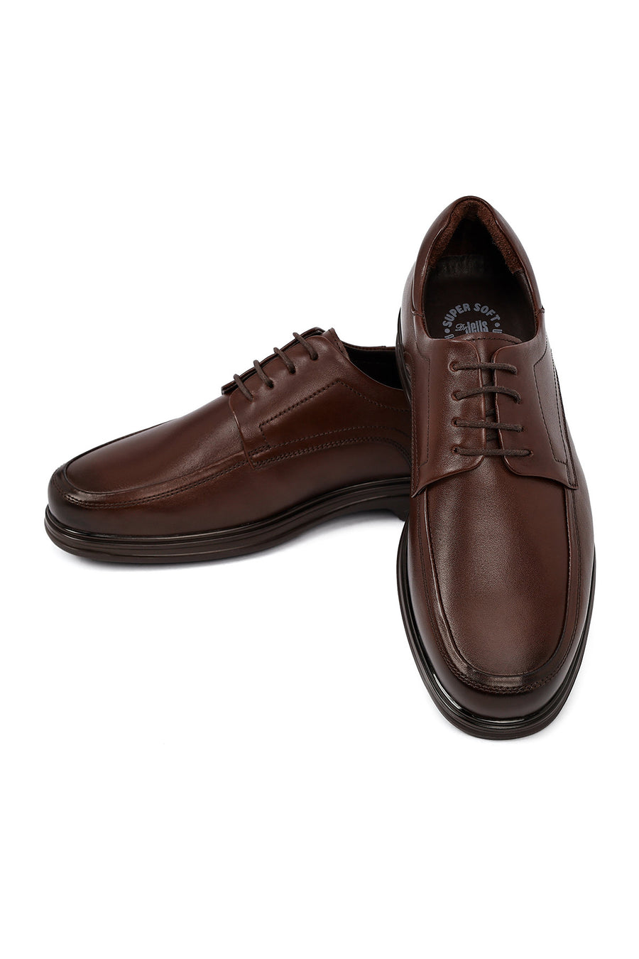 Men's Brown Lace-Up Leather Casual Shoes