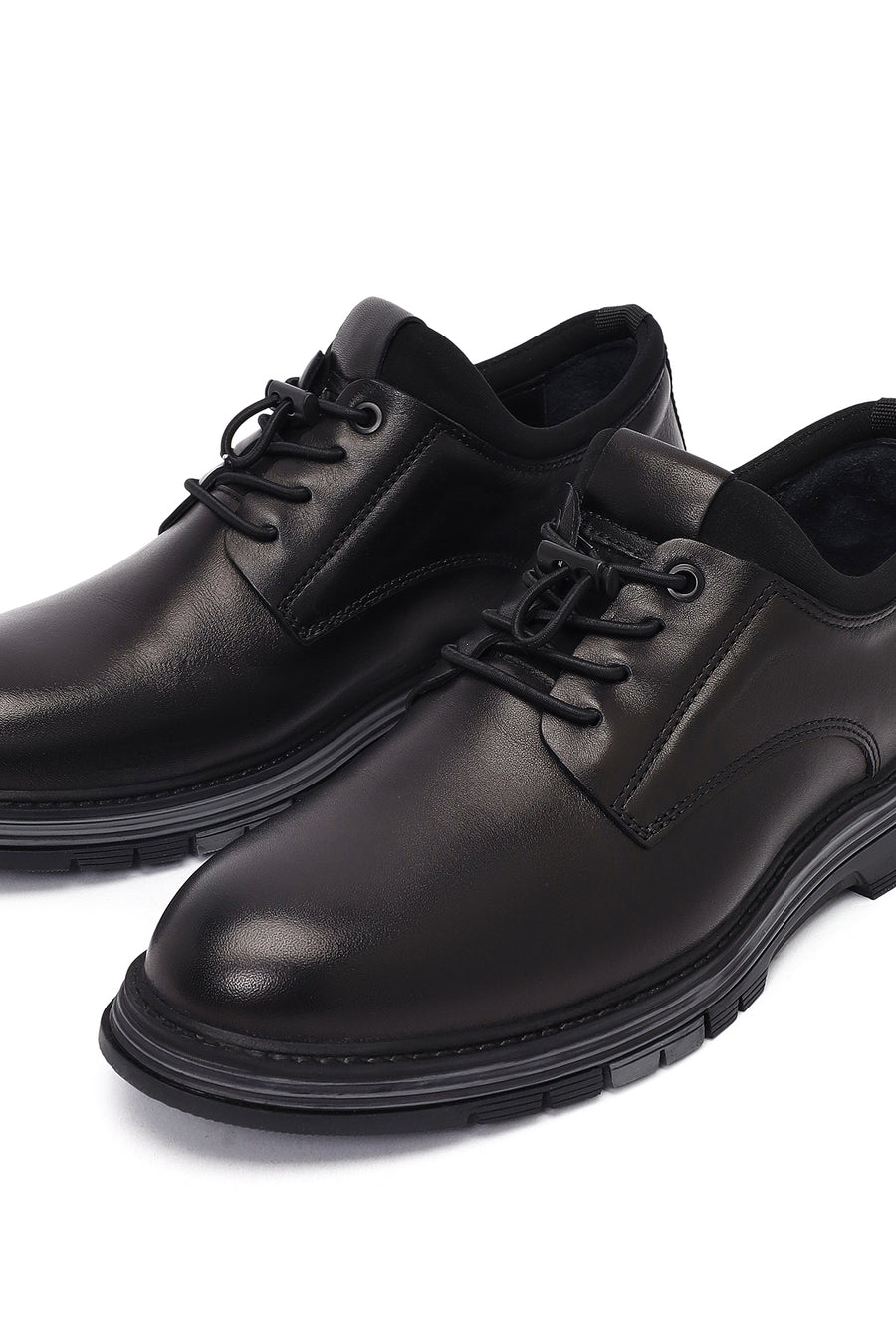 Men's Black Lace Up Leather Casual Shoes