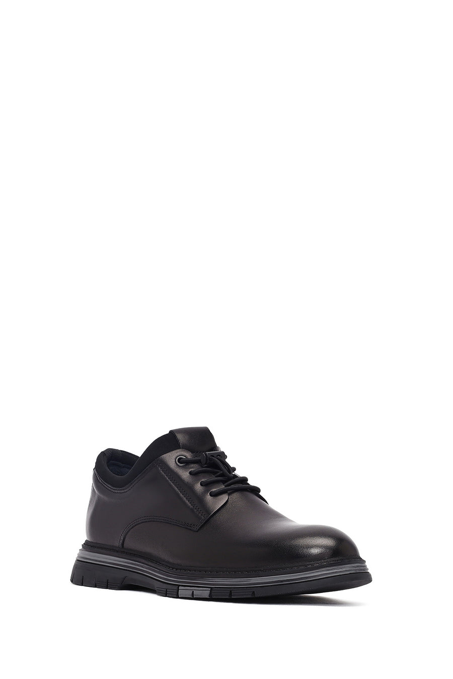Men's Black Lace Up Leather Casual Shoes