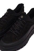 Men's Black Lace-up Nubuck Leather Casual Shoes | Derimod