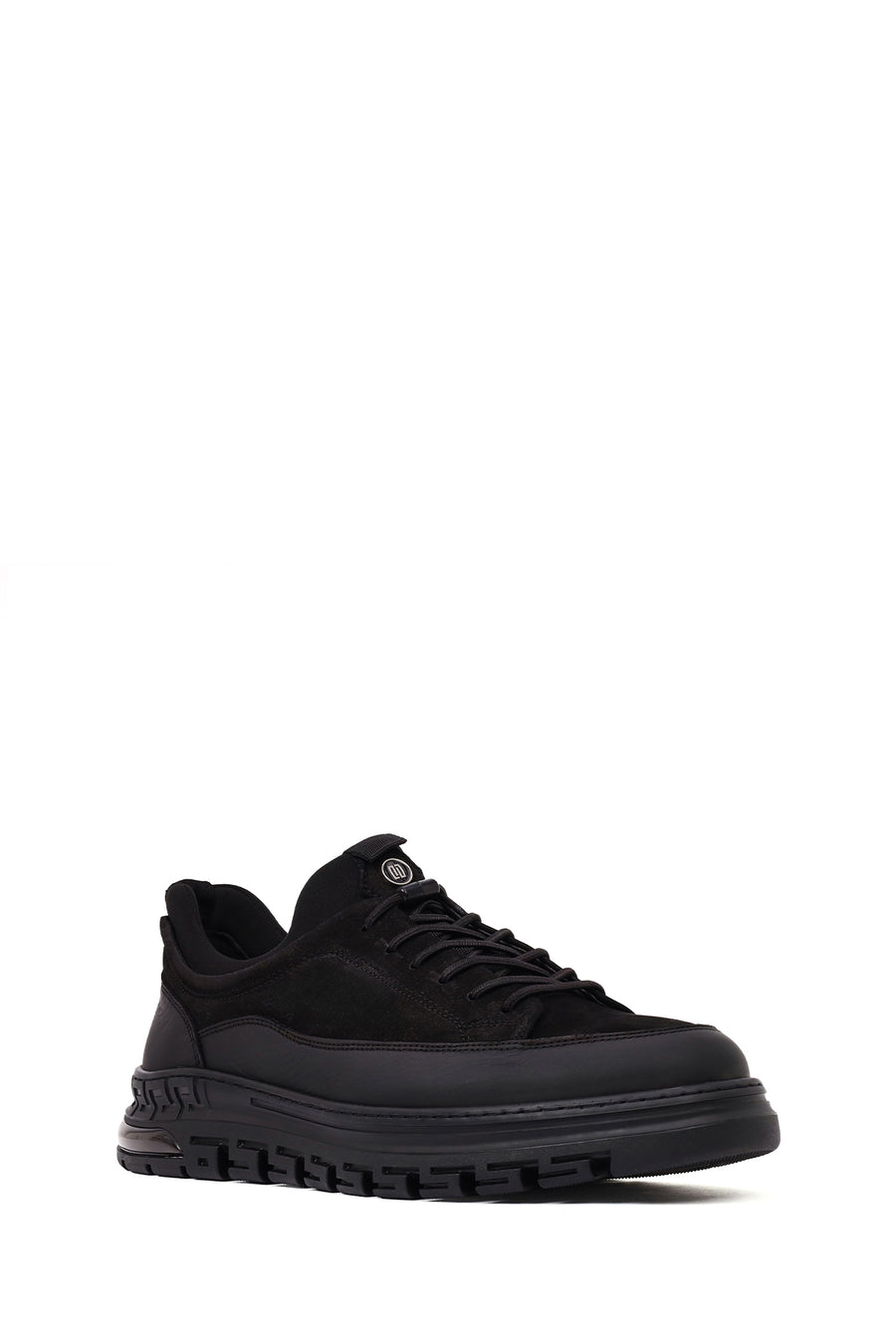 Men's Black Lace-up Nubuck Leather Casual Shoes